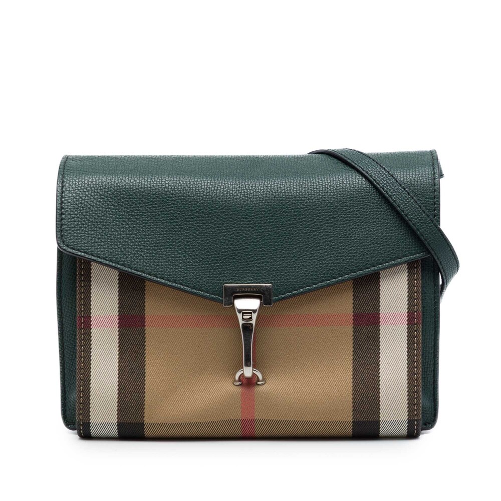Pre-Loved Burberry Small Leather and House Check Canvas Derby Macken Crossbody